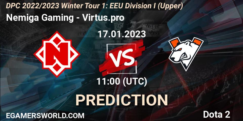 Pronósticos Nemiga Gaming - Virtus.pro. 17.01.23. DPC 2022/2023 Winter Tour 1: EEU Division I (Upper) - Dota 2
