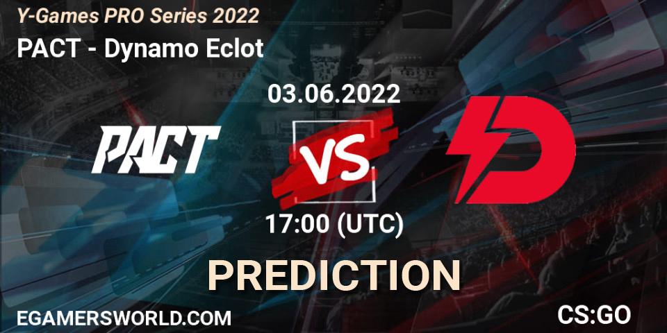 Pronósticos PACT - Dynamo Eclot. 03.06.2022 at 17:00. Y-Games PRO Series 2022 - Counter-Strike (CS2)