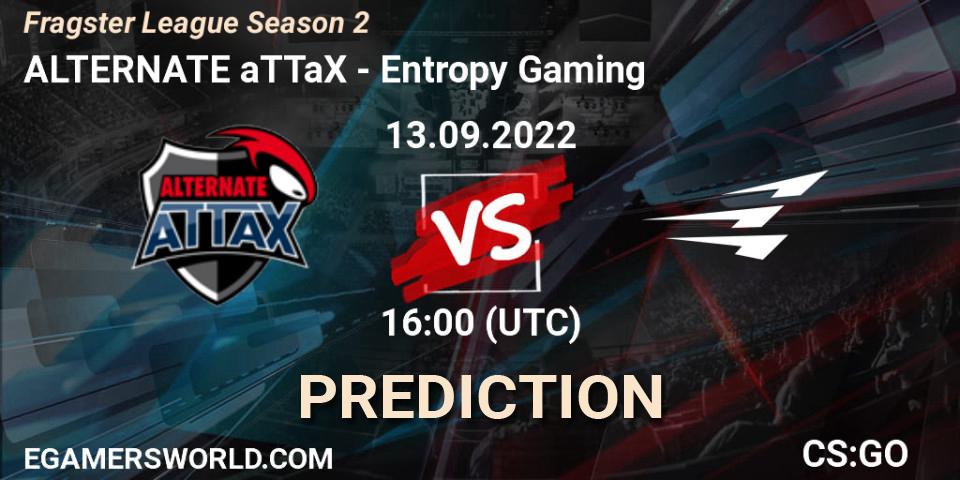 Pronósticos ALTERNATE aTTaX - Entropy Gaming. 13.09.2022 at 16:00. Fragster League Season 2 - Counter-Strike (CS2)