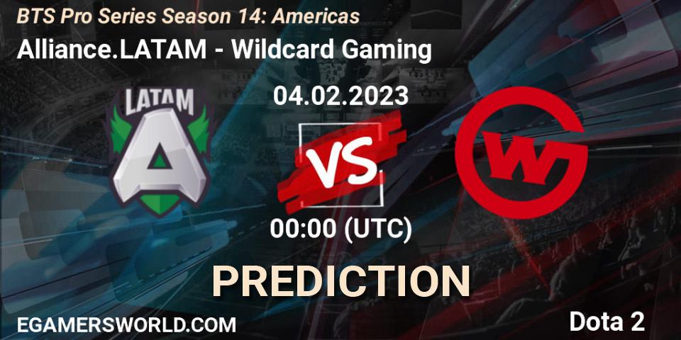 Pronósticos Alliance.LATAM - Wildcard Gaming. 04.02.23. BTS Pro Series Season 14: Americas - Dota 2