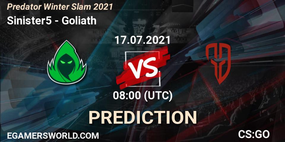 Pronósticos Sinister5 - Goliath. 17.07.21. Predator Winter Slam 2021 - CS2 (CS:GO)