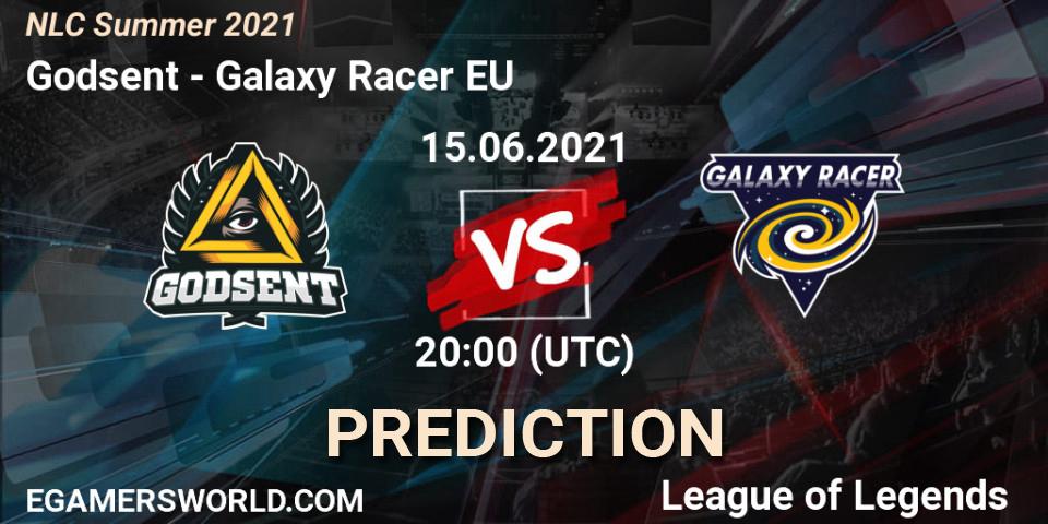 Pronósticos Godsent - Galaxy Racer EU. 15.06.2021 at 20:00. NLC Summer 2021 - LoL