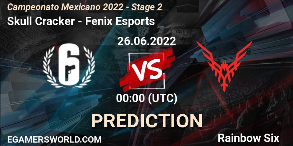Pronósticos Skull Cracker - Fenix Esports. 26.06.2022 at 00:00. Campeonato Mexicano 2022 - Stage 2 - Rainbow Six