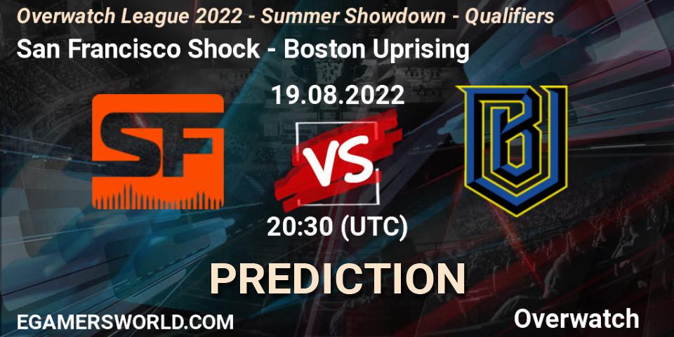 Pronósticos San Francisco Shock - Boston Uprising. 19.08.22. Overwatch League 2022 - Summer Showdown - Qualifiers - Overwatch