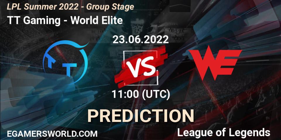 Pronósticos TT Gaming - World Elite. 23.06.22. LPL Summer 2022 - Group Stage - LoL
