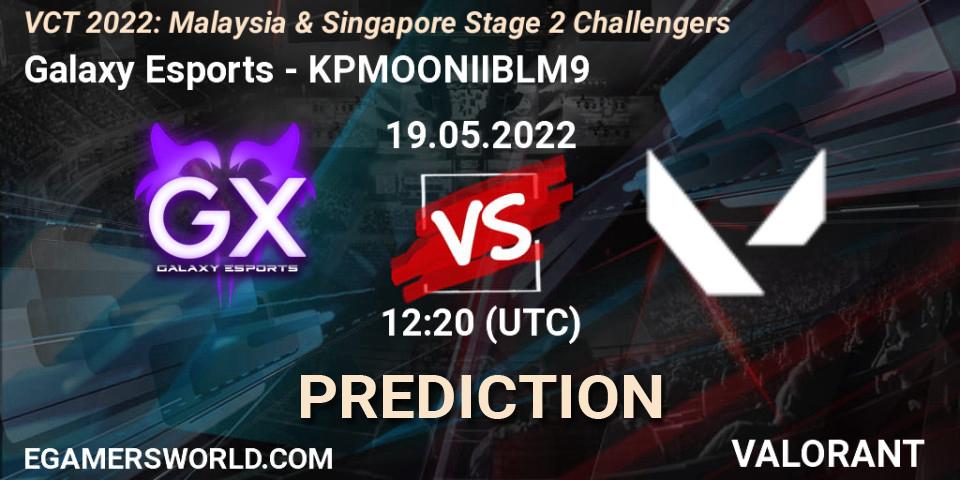 Pronósticos Galaxy Esports - KPMOONIIBLM9. 19.05.2022 at 11:00. VCT 2022: Malaysia & Singapore Stage 2 Challengers - VALORANT
