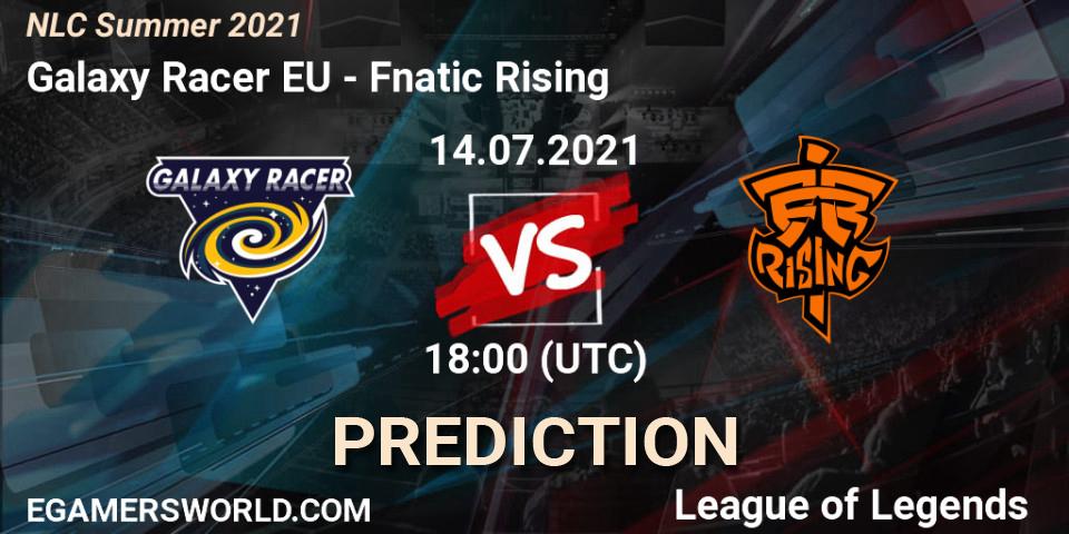 Pronósticos Galaxy Racer EU - Fnatic Rising. 14.07.2021 at 18:00. NLC Summer 2021 - LoL
