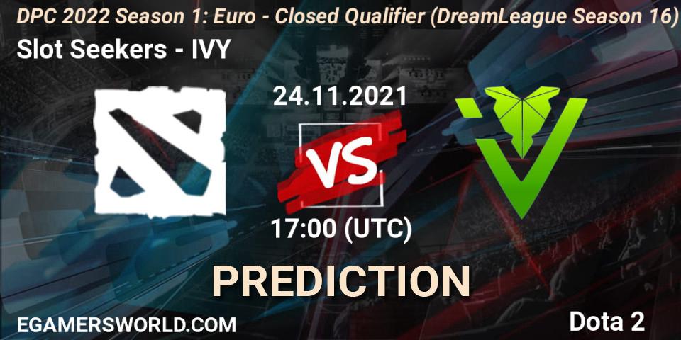 Pronósticos Slot Seekers - IVY. 24.11.2021 at 17:03. DPC 2022 Season 1: Euro - Closed Qualifier (DreamLeague Season 16) - Dota 2