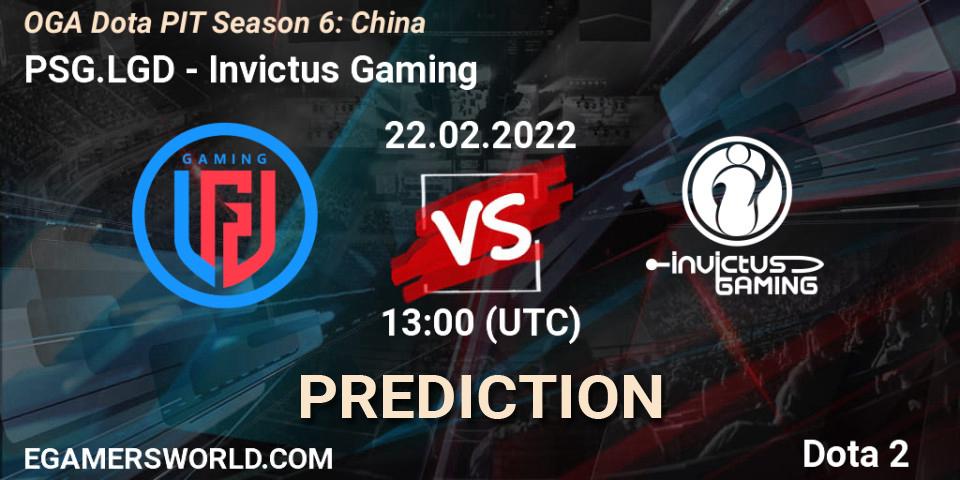 Pronósticos PSG.LGD - Invictus Gaming. 22.02.22. OGA Dota PIT Season 6: China - Dota 2