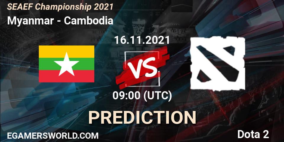 Pronósticos Team Myanmar - Team Cambodia. 16.11.2021 at 09:21. SEAEF Dota2 Championship 2021 - Dota 2