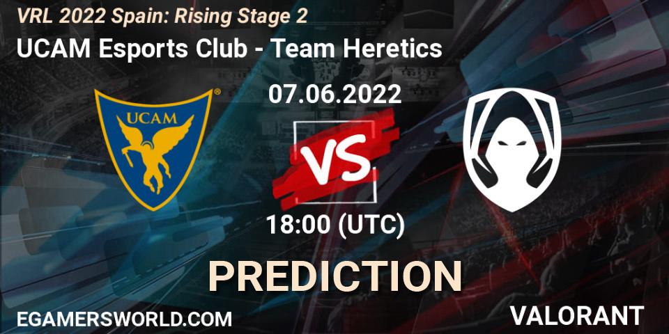 Pronósticos UCAM Esports Club - Team Heretics. 07.06.2022 at 18:00. VRL 2022 Spain: Rising Stage 2 - VALORANT