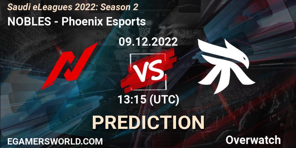 Pronósticos NOBLES - Phoenix Esports. 09.12.22. Saudi eLeagues 2022: Season 2 - Overwatch