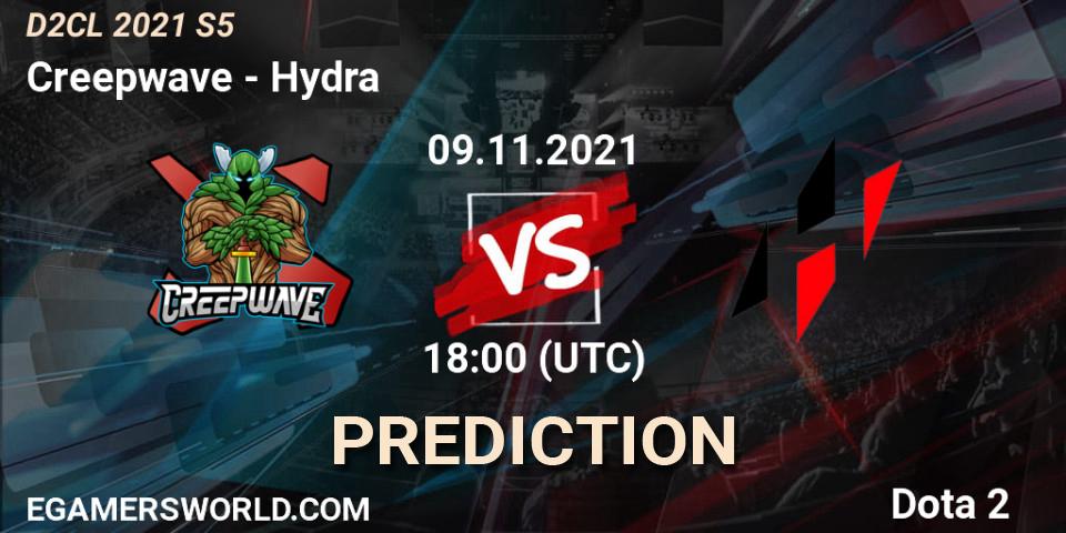 Pronósticos Creepwave - Hydra. 09.11.2021 at 18:01. Dota 2 Champions League 2021 Season 5 - Dota 2