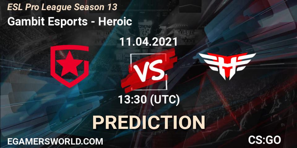 Pronósticos Gambit Esports - Heroic. 11.04.21. ESL Pro League Season 13 - CS2 (CS:GO)