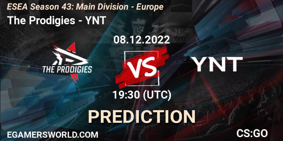 Pronósticos The Prodigies - YNT. 09.12.22. ESEA Season 43: Main Division - Europe - CS2 (CS:GO)