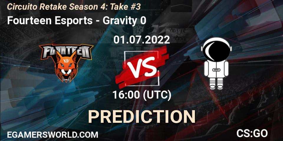 Pronósticos Fourteen Esports - Gravity 0. 01.07.22. Circuito Retake Season 4: Take #3 - CS2 (CS:GO)