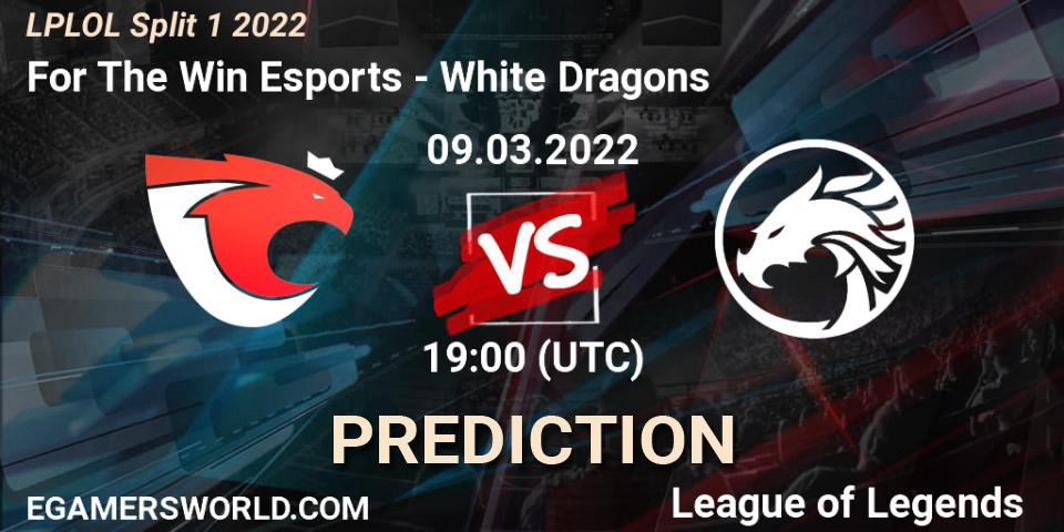 Pronósticos For The Win Esports - White Dragons. 09.03.22. LPLOL Split 1 2022 - LoL