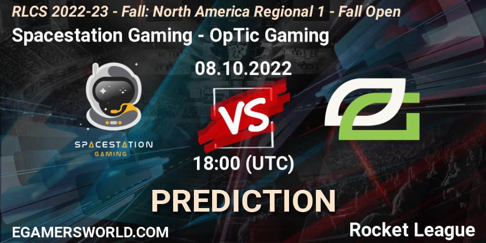 Pronósticos Spacestation Gaming - OpTic Gaming. 08.10.2022 at 18:00. RLCS 2022-23 - Fall: North America Regional 1 - Fall Open - Rocket League