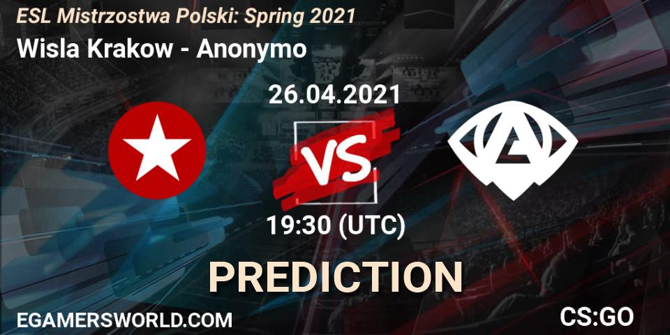 Pronósticos Wisla Krakow - Anonymo. 26.04.2021 at 19:45. ESL Mistrzostwa Polski: Spring 2021 - Counter-Strike (CS2)