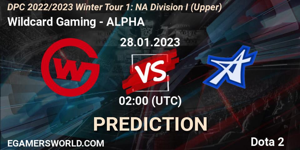 Pronósticos Wildcard Gaming - ALPHA. 28.01.23. DPC 2022/2023 Winter Tour 1: NA Division I (Upper) - Dota 2