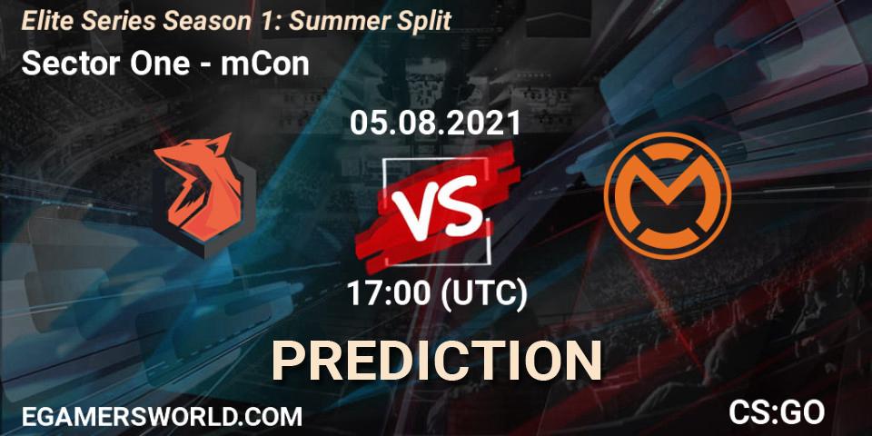 Pronósticos Sector One - mCon. 05.08.2021 at 17:00. Elite Series Season 1: Summer Split - Counter-Strike (CS2)