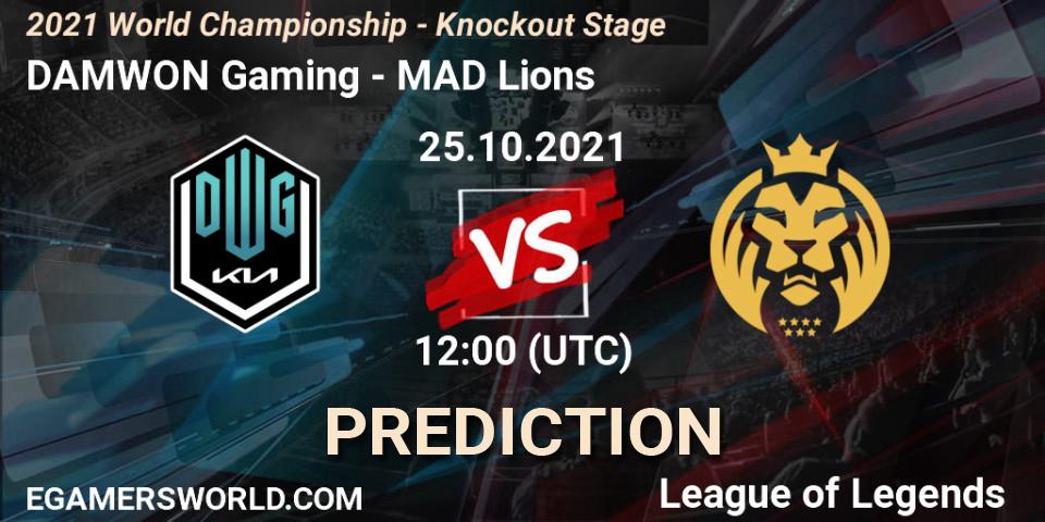 Pronósticos DAMWON Gaming - MAD Lions. 24.10.2021 at 12:00. 2021 World Championship - Knockout Stage - LoL