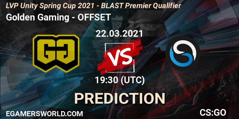 Pronósticos Golden Gaming - OFFSET. 22.03.21. LVP Unity Cup Spring 2021 - BLAST Premier Qualifier - CS2 (CS:GO)