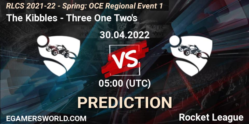 Pronósticos The Kibbles - Three One Two's. 30.04.2022 at 05:00. RLCS 2021-22 - Spring: OCE Regional Event 1 - Rocket League