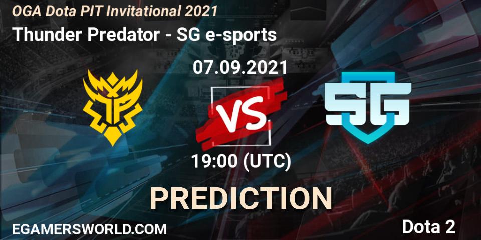 Pronósticos Thunder Predator - SG e-sports. 07.09.21. OGA Dota PIT Invitational 2021 - Dota 2