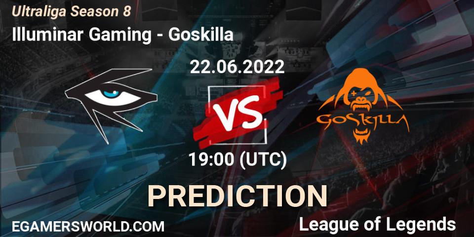 Pronósticos Illuminar Gaming - Goskilla. 22.06.2022 at 19:15. Ultraliga Season 8 - LoL