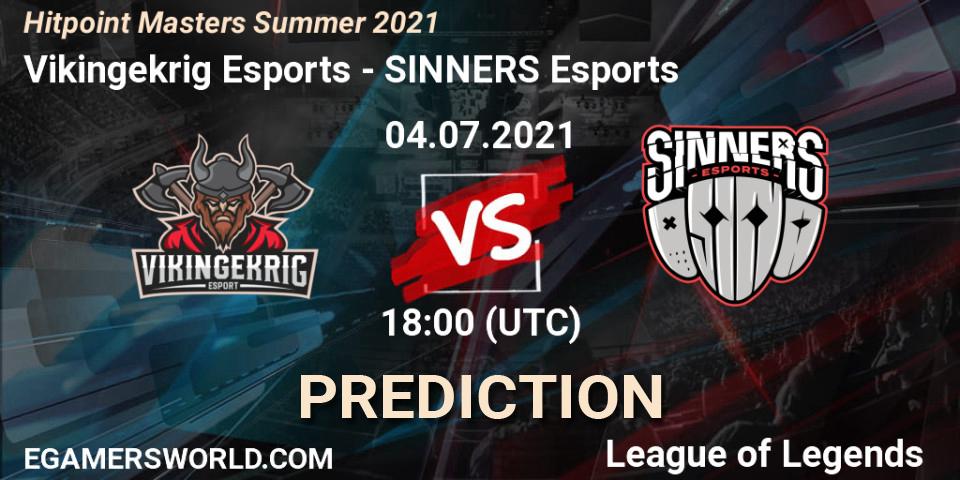 Pronósticos Vikingekrig Esports - SINNERS Esports. 04.07.2021 at 18:00. Hitpoint Masters Summer 2021 - LoL
