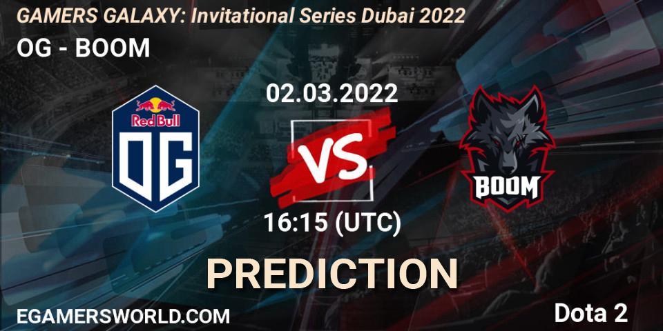 Pronósticos OG - BOOM. 02.03.22. GAMERS GALAXY: Invitational Series Dubai 2022 - Dota 2