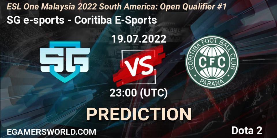 Pronósticos SG e-sports - Coritiba E-Sports. 19.07.2022 at 23:27. ESL One Malaysia 2022 South America: Open Qualifier #1 - Dota 2