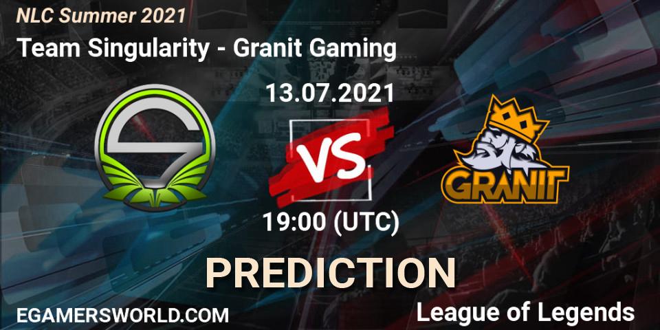 Pronósticos Team Singularity - Granit Gaming. 13.07.2021 at 19:00. NLC Summer 2021 - LoL