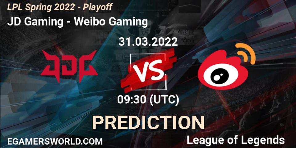 Pronósticos JD Gaming - Weibo Gaming. 31.03.2022 at 09:00. LPL Spring 2022 - Playoff - LoL