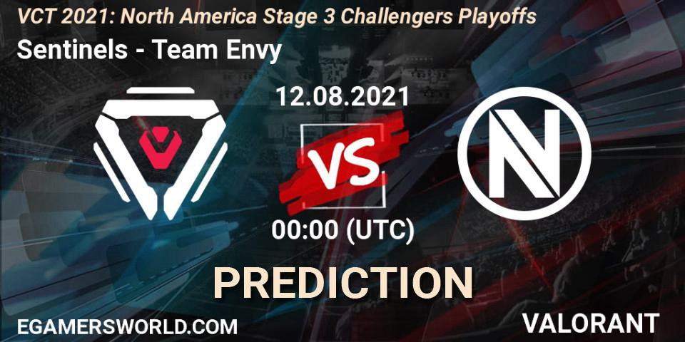 Pronósticos Sentinels - Team Envy. 12.08.2021 at 00:00. VCT 2021: North America Stage 3 Challengers Playoffs - VALORANT