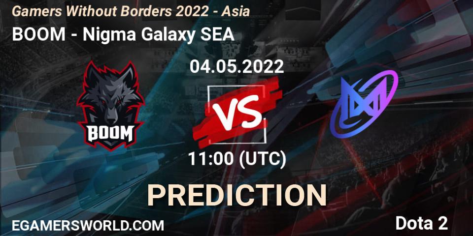 Pronósticos BOOM - Nigma Galaxy SEA. 04.05.2022 at 11:01. Gamers Without Borders 2022 - Asia - Dota 2