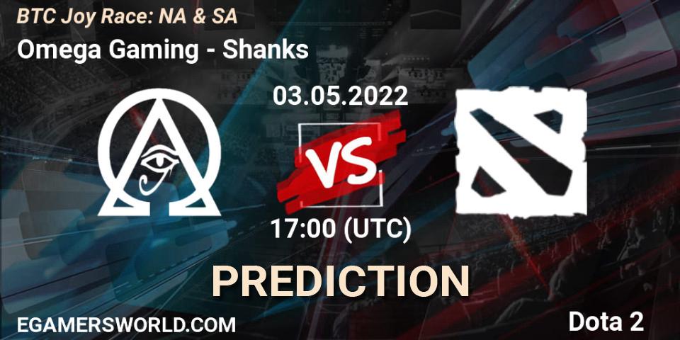 Pronósticos Omega Gaming - Shanks. 03.05.2022 at 17:10. BTC Joy Race: NA & SA - Dota 2