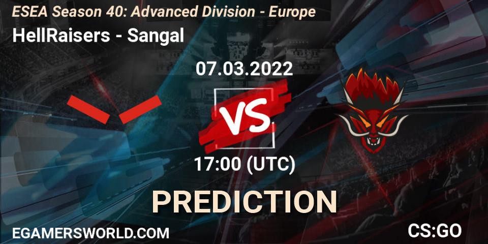 Pronósticos HellRaisers - Sangal. 07.03.22. ESEA Season 40: Advanced Division - Europe - CS2 (CS:GO)