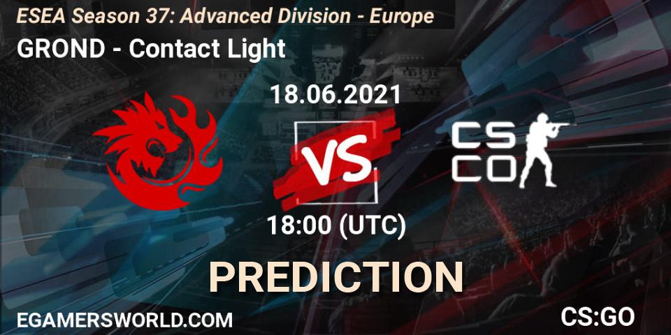 Pronósticos GROND - Contact Light. 18.06.2021 at 18:00. ESEA Season 37: Advanced Division - Europe - Counter-Strike (CS2)