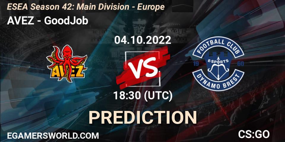 Pronósticos AVEZ - GoodJob. 03.10.22. ESEA Season 42: Main Division - Europe - CS2 (CS:GO)