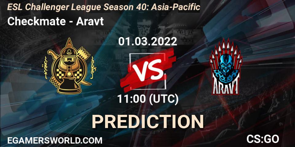 Pronósticos Checkmate - Aravt. 01.03.2022 at 12:00. ESL Challenger League Season 40: Asia-Pacific - Counter-Strike (CS2)