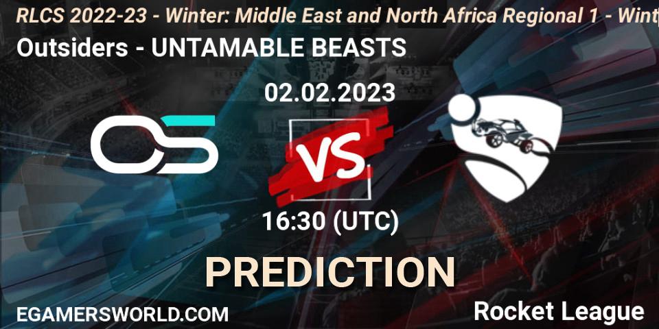 Pronósticos Outsiders - UNTAMABLE BEASTS. 02.02.2023 at 16:30. RLCS 2022-23 - Winter: Middle East and North Africa Regional 1 - Winter Open - Rocket League