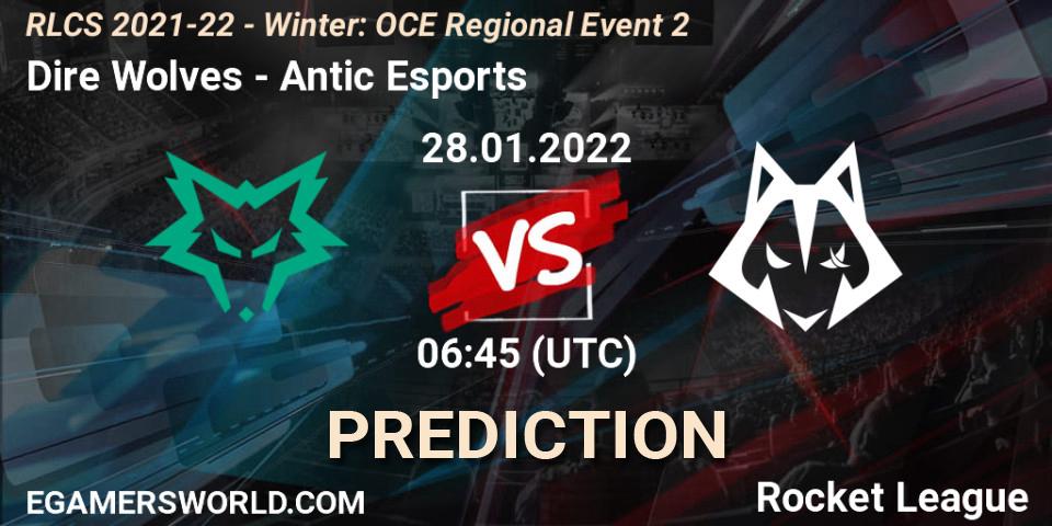 Pronósticos Dire Wolves - Antic Esports. 28.01.2022 at 06:45. RLCS 2021-22 - Winter: OCE Regional Event 2 - Rocket League