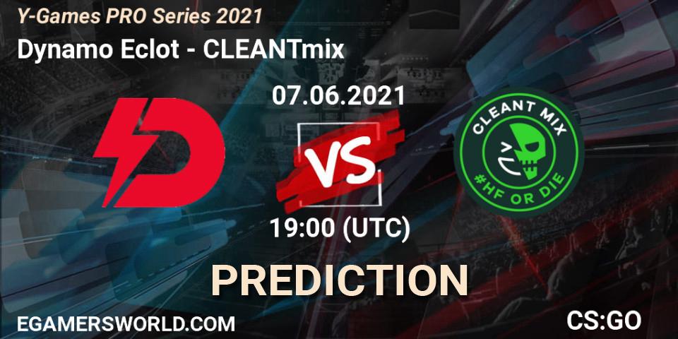 Pronósticos Dynamo Eclot - CLEANTmix. 07.06.2021 at 19:00. Y-Games PRO Series 2021 - Counter-Strike (CS2)