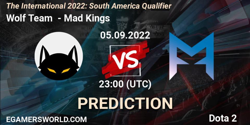 Pronósticos Wolf Team - Mad Kings. 05.09.2022 at 22:09. The International 2022: South America Qualifier - Dota 2