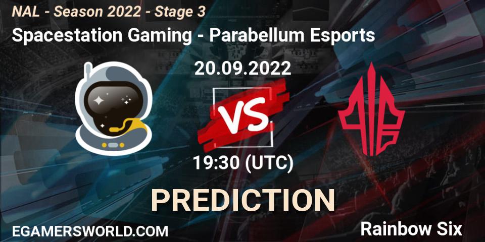 Pronósticos Spacestation Gaming - Parabellum Esports. 20.09.2022 at 19:30. NAL - Season 2022 - Stage 3 - Rainbow Six