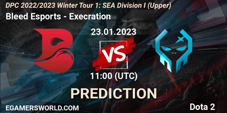 Pronósticos Bleed Esports - Execration. 23.01.2023 at 11:25. DPC 2022/2023 Winter Tour 1: SEA Division I (Upper) - Dota 2
