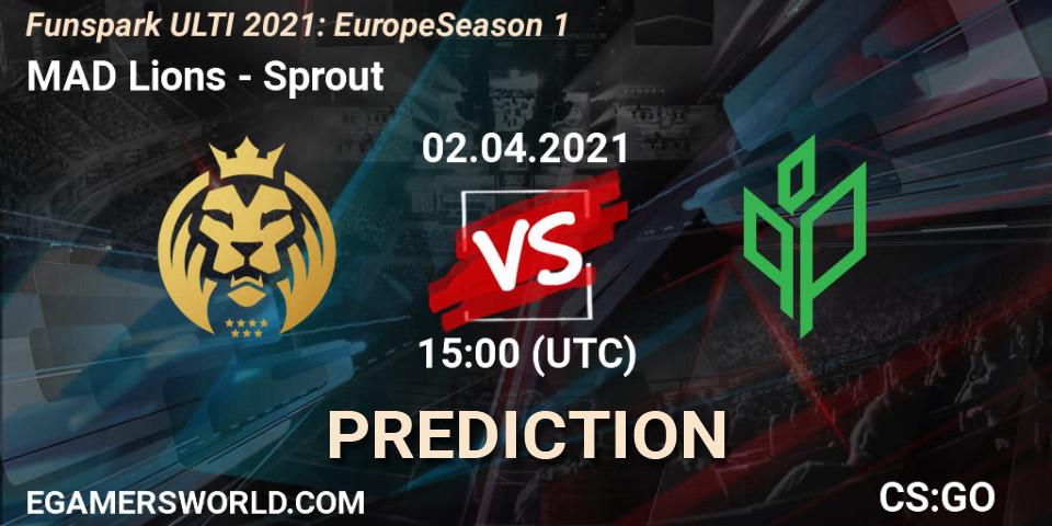 Pronósticos MAD Lions - Sprout. 02.04.2021 at 15:30. Funspark ULTI 2021: Europe Season 1 - Counter-Strike (CS2)