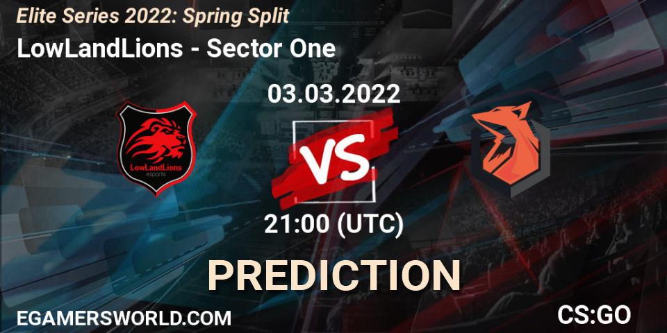 Pronósticos LowLandLions - Sector One. 03.03.2022 at 21:00. Elite Series 2022: Spring Split - Counter-Strike (CS2)